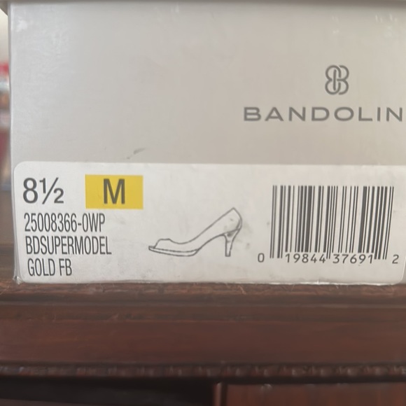 Brand New Bandolino Peep-Toe Gold Glitter Heels, Size 8.5 M - Picture 10 of 10